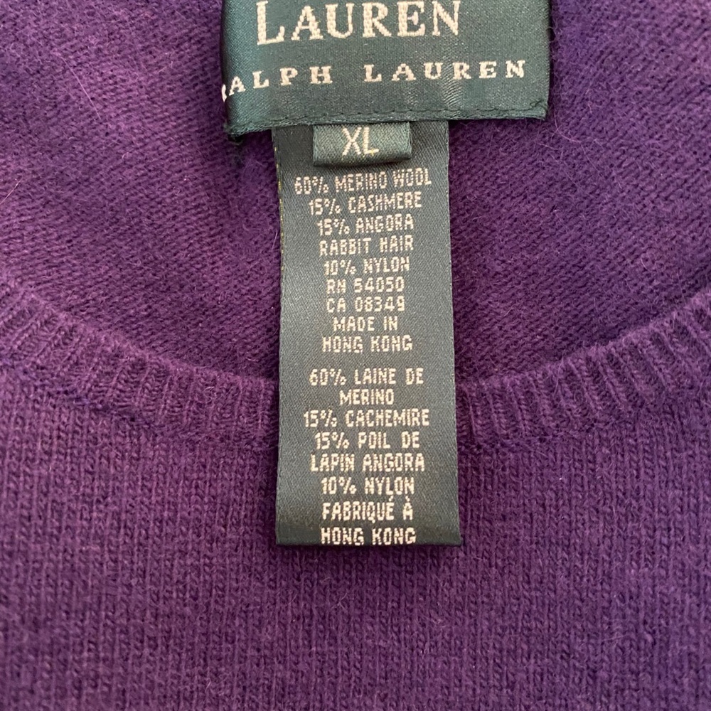 Cashmere Ralph Lauren NWT Purple short sleeve